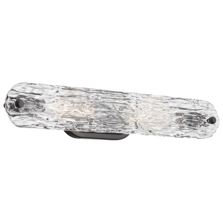 Nuvo Glacier 2-Light Vanity, E26 60W, Matte Black, Ice 60/7812